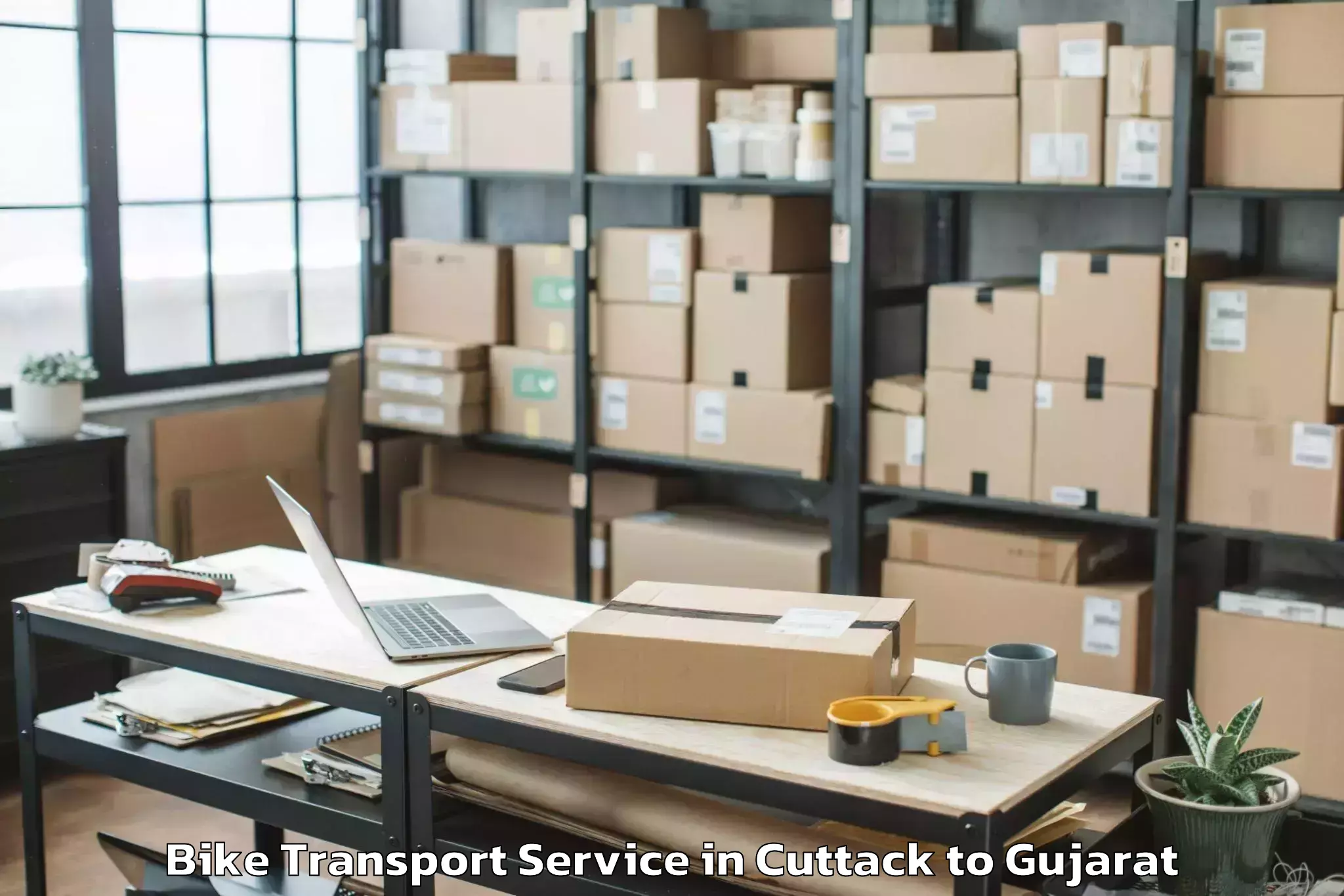 Quality Cuttack to Valod Bike Transport